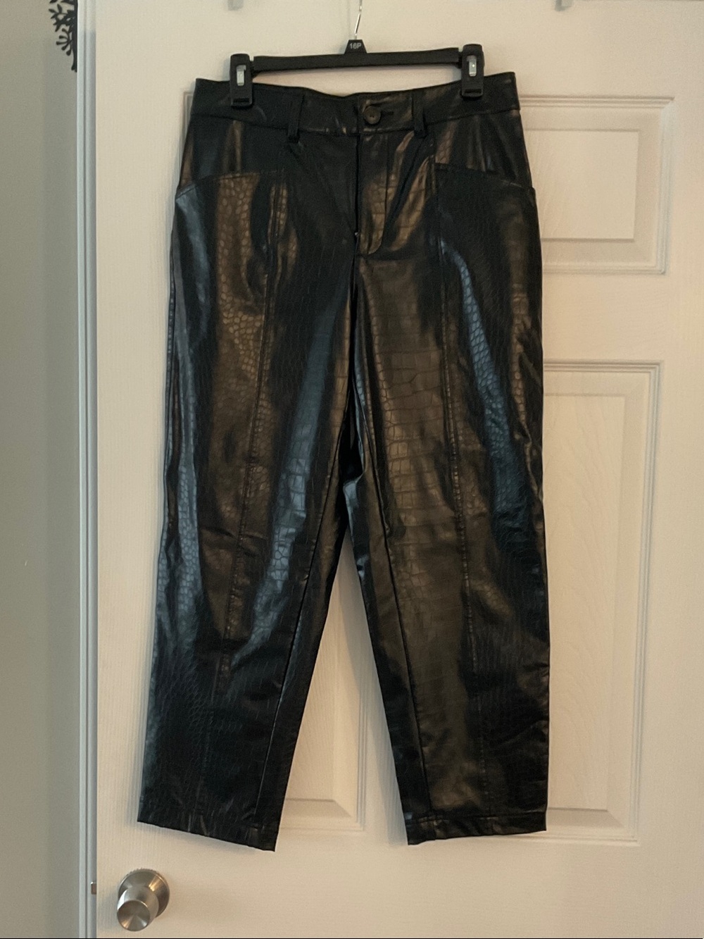 a new day Black Croc-Embossed Straight Leg Pants